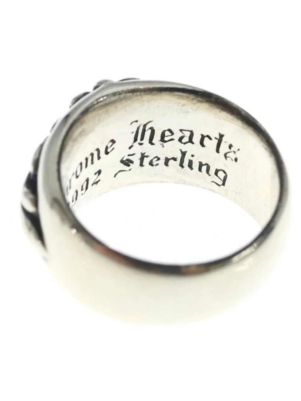 Chrome Hearts Flrl Floral Cross Ring Silver